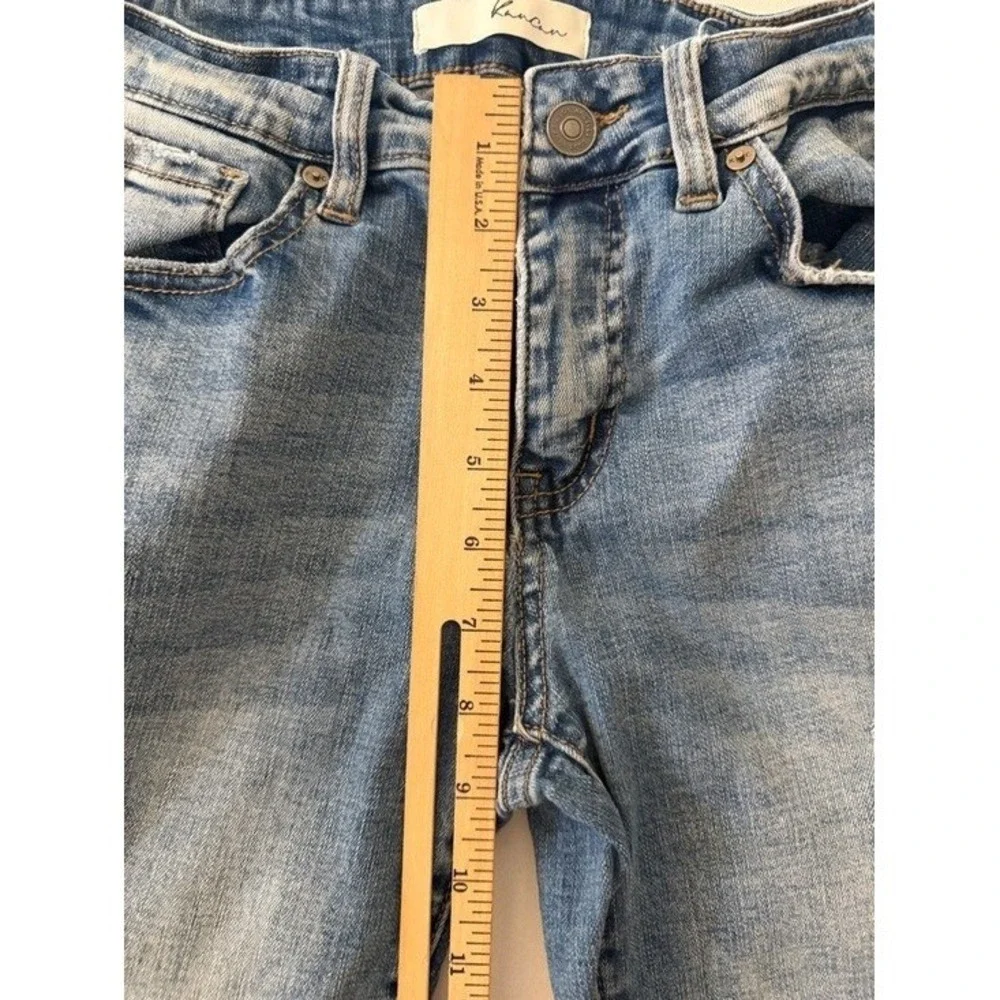 KanCan Jeans‎ Womens 7/27 KC6204M Blue Distressed High Rise Skinny Fringe Hem